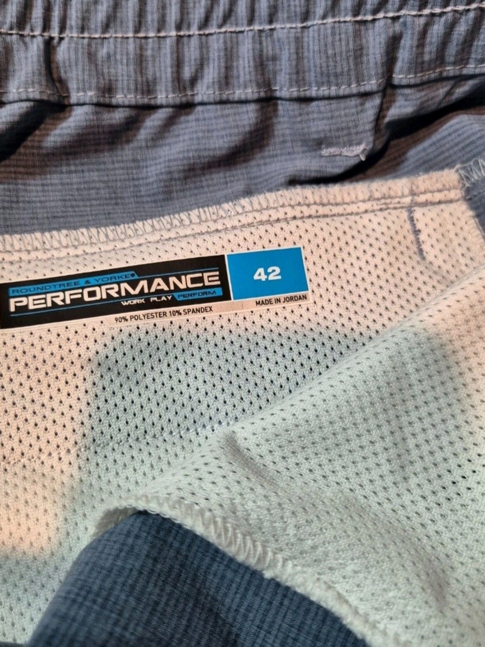 Roundtree Yorke Men's Shorts Size 42 Comfort Moisture Wicking Stretch Blue 09 - Picture 3 of 10